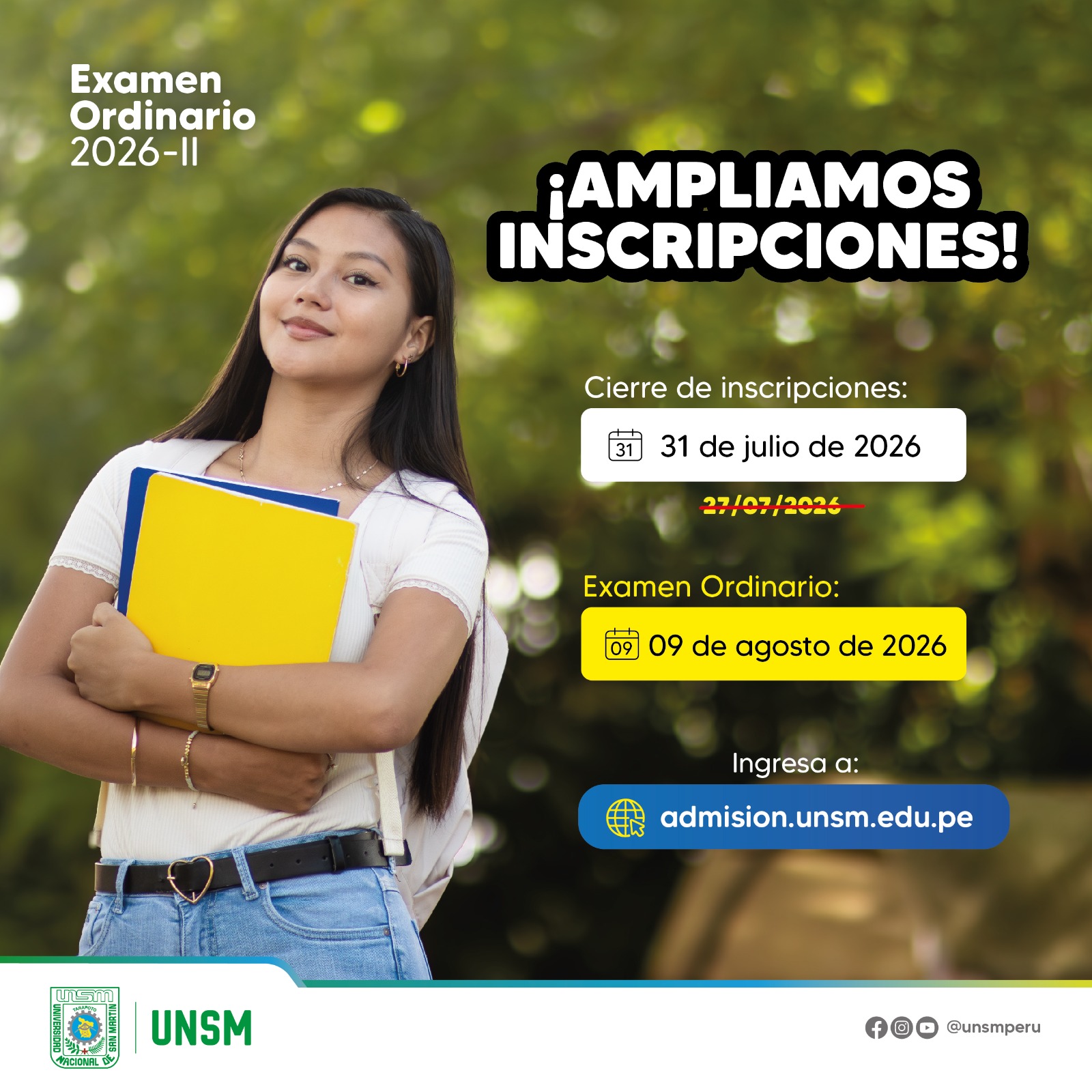 Comunicado Ampliar Fechas Ordinario 2026-II